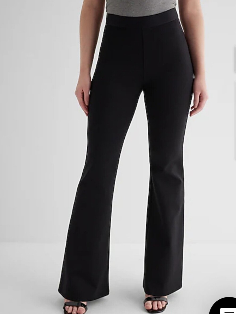 Express Black Flared Ponte Pants